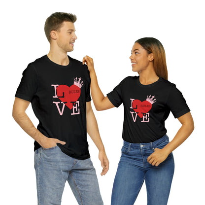 Love Rules 100% Cotton Retro t-shirt