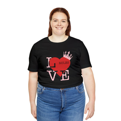 Love Rules 100% Cotton Retro t-shirt